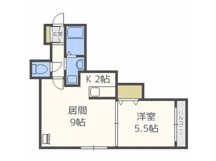 フォンテーヌ福住(1LDK/1階)の間取り写真