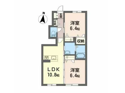 シャーメゾン万々II(2LDK/1階)の間取り写真