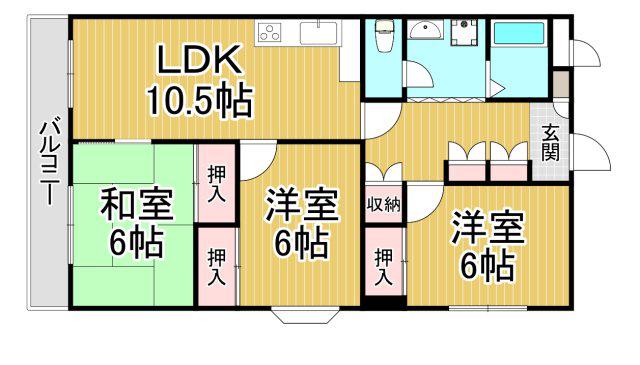 パークアヴェニュー(3LDK/4階)の間取り写真