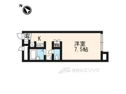 レオパレスイシナダ(ワンルーム/1階)の間取り写真