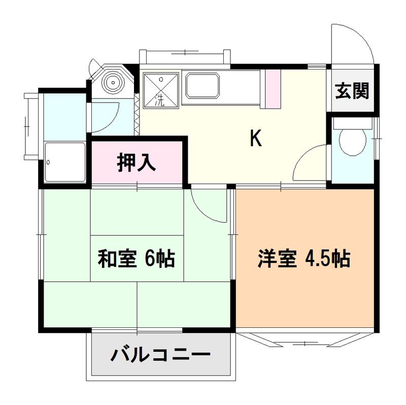 シェリーM(2K/2階)の間取り写真