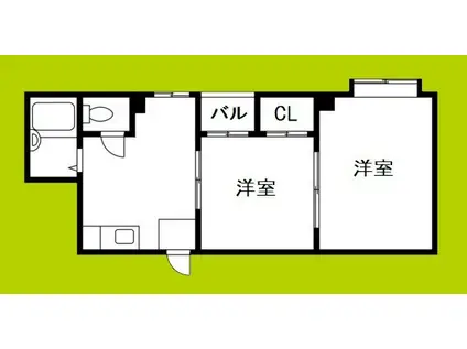 ロイヤル西加賀屋(2DK/5階)の間取り写真