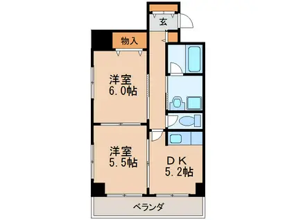 アゴラ葵(2DK/8階)の間取り写真