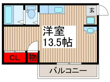 所沢グリーンマンション(ワンルーム/2階)の間取り写真