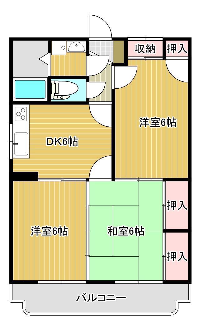 パークサイドドリーム(3DK/3階)の間取り写真
