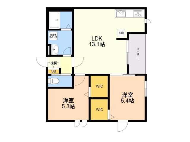 NEXUS姪浜(2LDK/3階)の間取り写真