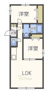 WIN・VENETIAN(2LDK/3階)の間取り写真