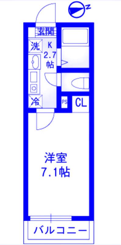 グランドール二俣川(1K/1階)の間取り写真