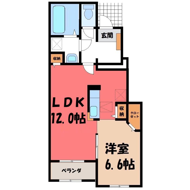 サニーレジデンス西谷浦(1LDK/1階)の間取り写真