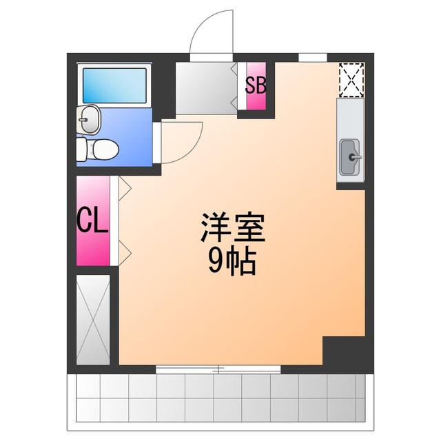 府中セントポーリア(ワンルーム/3階)の間取り写真