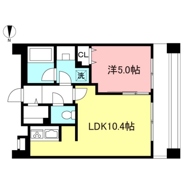 エスティメゾン笹塚(1LDK/9階)の間取り写真
