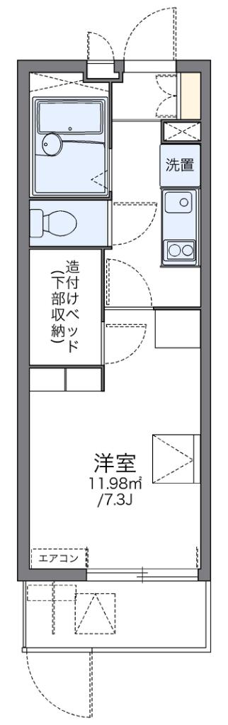 レオパレスフレンズ(1K/1階)の間取り写真
