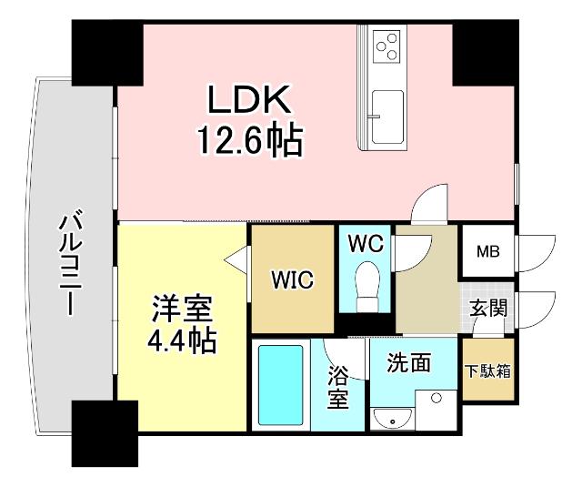 プレジデンス ざ旦過(1LDK/6階)の間取り写真
