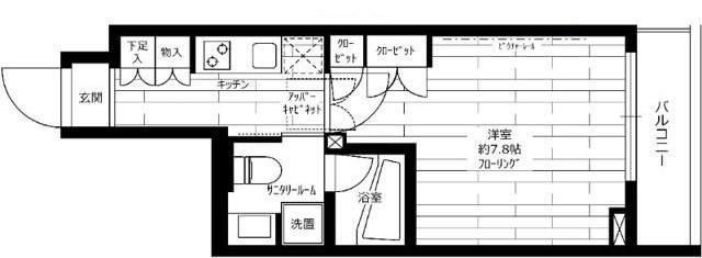 ステージグランデ清澄白河アジールコート(1K/7階)の間取り写真