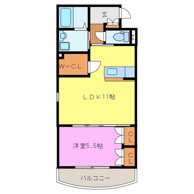 エスティIII(1LDK/3階)の間取り写真
