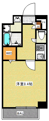アストリア吉塚駅前(1K/7階)の間取り写真