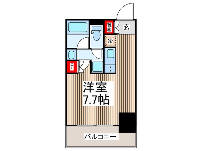 プラウドタワー平井(ワンルーム/9階)の間取り写真