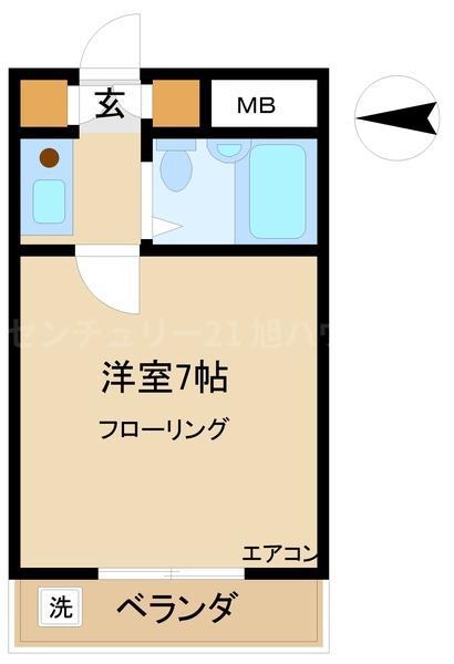 第二エステートオギモト(1K/3階)の間取り写真
