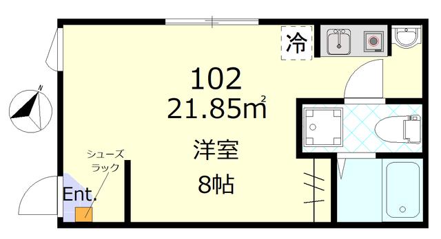 アイテラス(ワンルーム/1階)の間取り写真