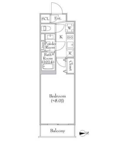 MEJIRORESIDENCE(1K/4階)の間取り写真