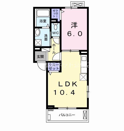 コージーコート(1LDK/3階)の間取り写真