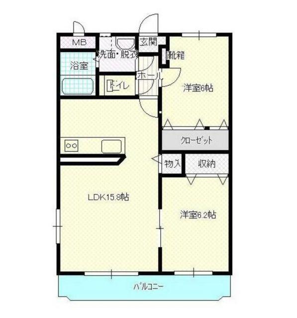 FIELDII(2LDK/2階)の間取り写真