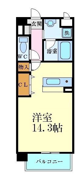 OA FLAT西延末(ワンルーム/3階)の間取り写真