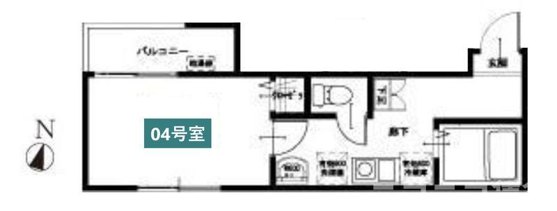 MELDIA竹ノ塚III(1K/1階)の間取り写真