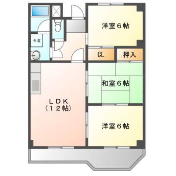 グローリウス長野(3LDK/2階)の間取り写真