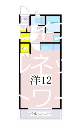 サザンロッジ(ワンルーム/1階)の間取り写真