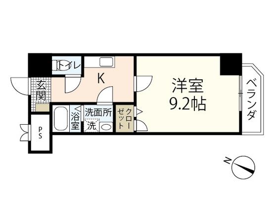 ENISHU 己斐本町(1K/10階)の間取り写真