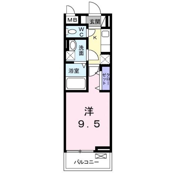 ルチアーノ(1K/3階)の間取り写真