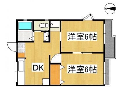 リベール倉敷(2DK/2階)の間取り写真