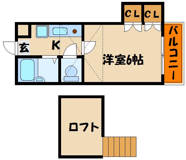 ボンジュール西明石(1K/1階)の間取り写真