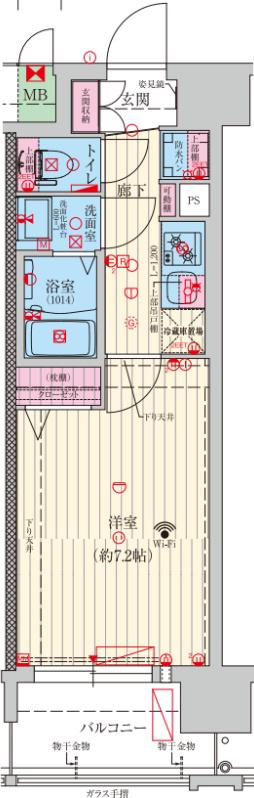 ファーストフィオーレ北大阪ミラージュ(1K/3階)の間取り写真