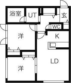 STELLA神宮外苑(2LDK/2階)の間取り写真