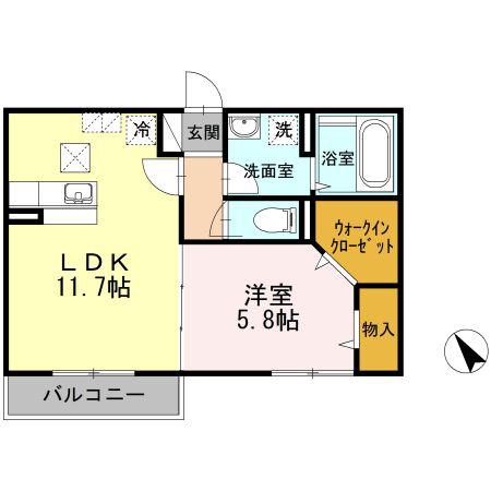 サウススクエア 3番館(1LDK/1階)の間取り写真