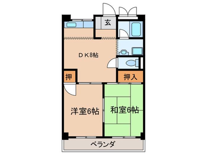 美杉マンション(2DK/2階)の間取り写真