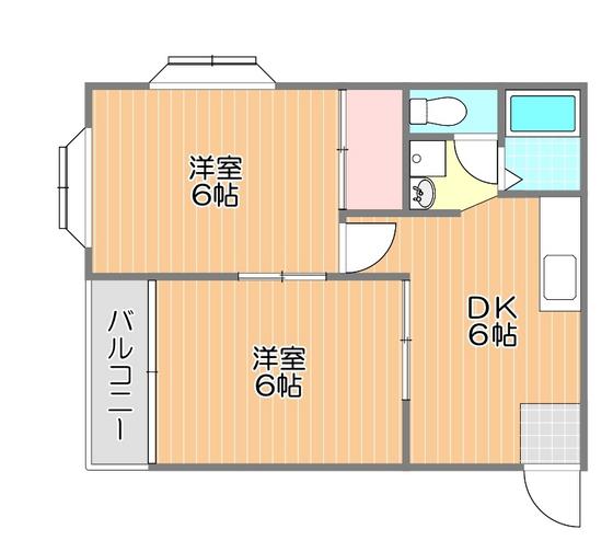 ジュエル洲崎(2DK/1階)の間取り写真