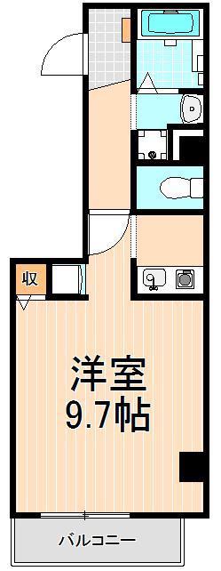 Y´S FLAT入谷(1K/2階)の間取り写真