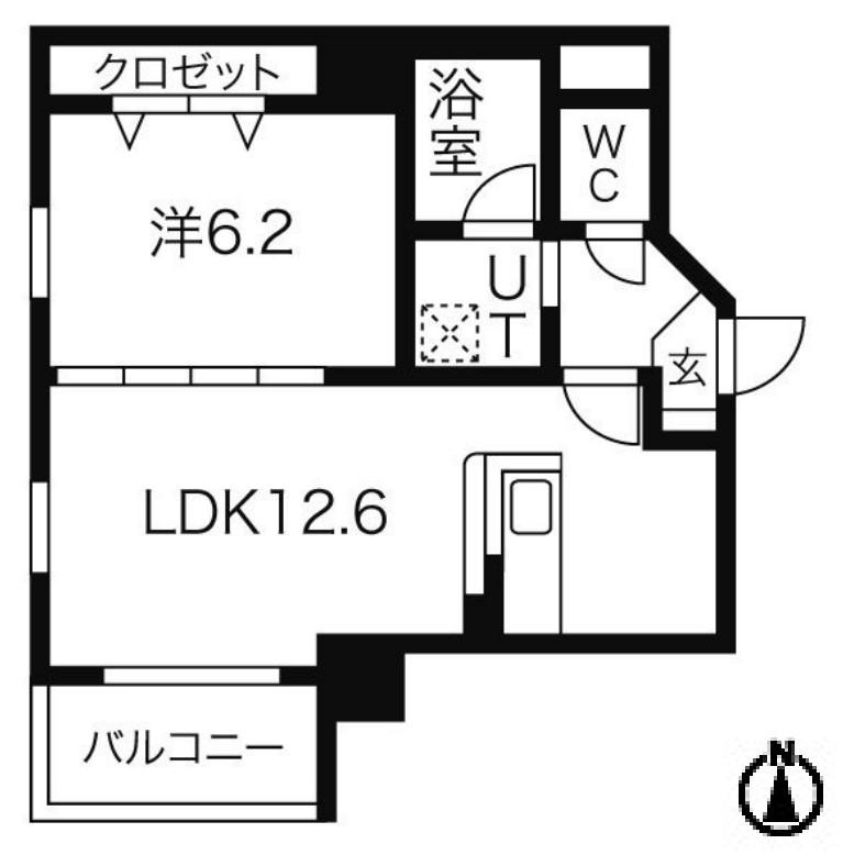 ペルテ金山(1LDK/8階)の間取り写真