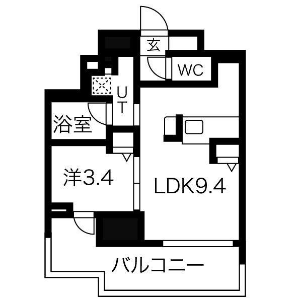 シティホームズ札幌ステーションフロント(1LDK/13階)の間取り写真