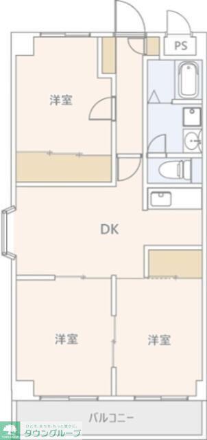 第5千代田マンション(3DK/4階)の間取り写真