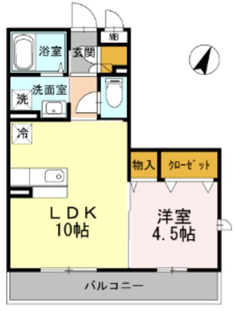 ル・ソレイユ(1LDK/2階)の間取り写真