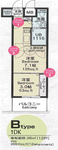 CLUB ORIENT BLD NO.82(2K/4階)の間取り写真