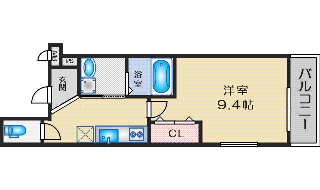 フジパレス江坂II番館(1K/3階)の間取り写真