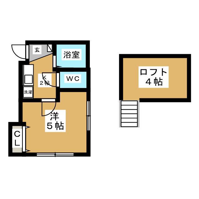 プレジール荒川(1K/2階)の間取り写真
