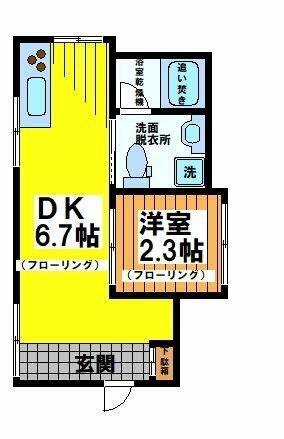 ルミナス渋谷本町(1DK/1階)の間取り写真
