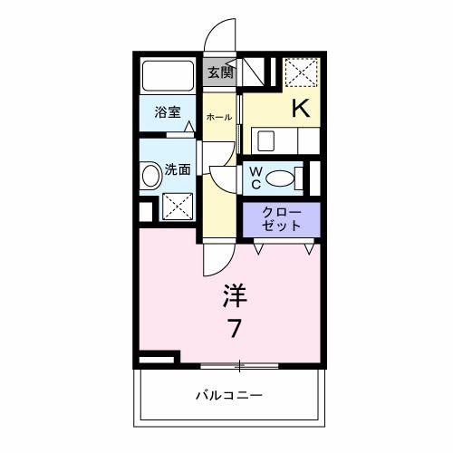 アステリア(1K/2階)の間取り写真