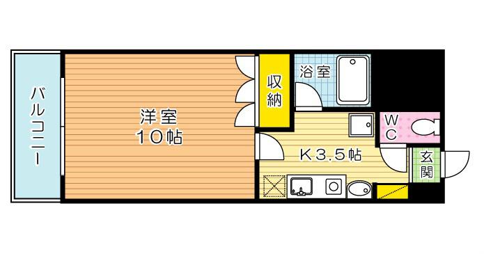 サルヴァトーレ西小倉(1K/5階)の間取り写真